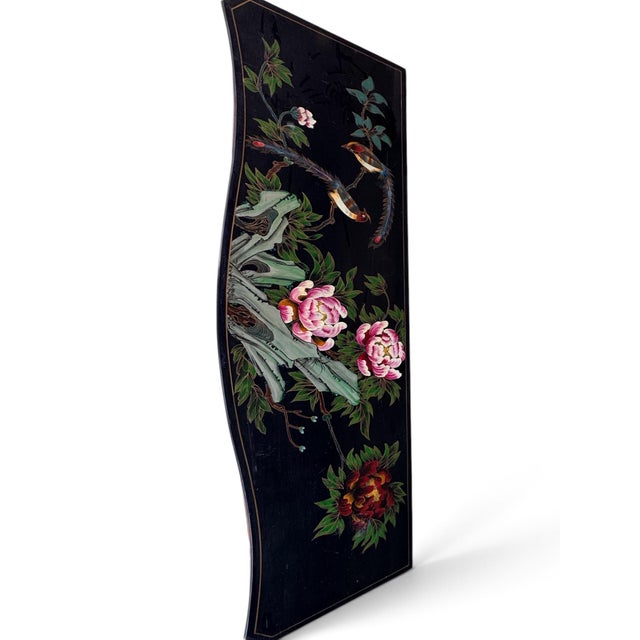 Vintage Chinoiserie Bamboo & Rattan Console Desk With Hand-Painted Lacquer Top For Sale - Image 12 of 12