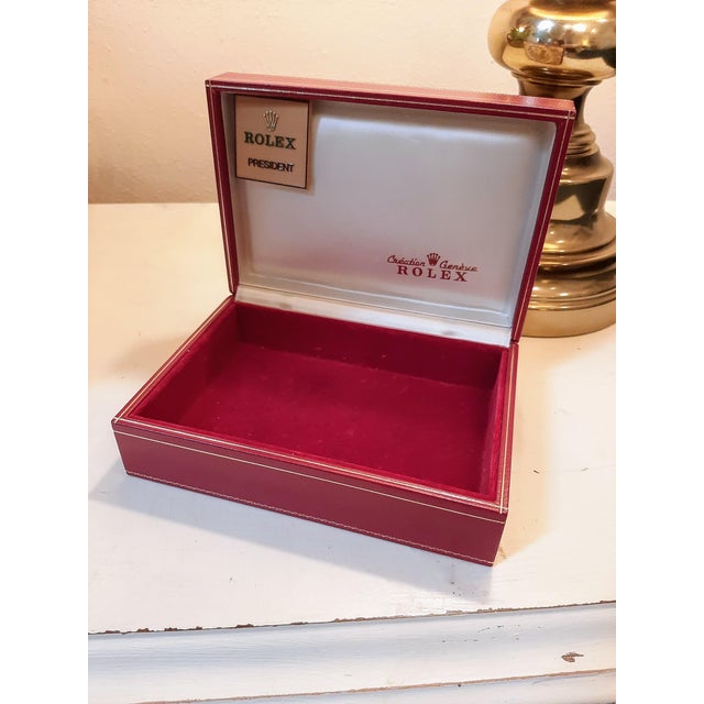 Textile Vintage Presidential Rolex Watch Box With Tapestry For Sale - Image 7 of 16