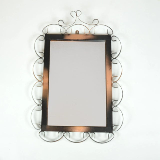 1970s Mid-Century Modern Rectangular Mirror Made of Metalwork, Germany For Sale - Image 12 of 12