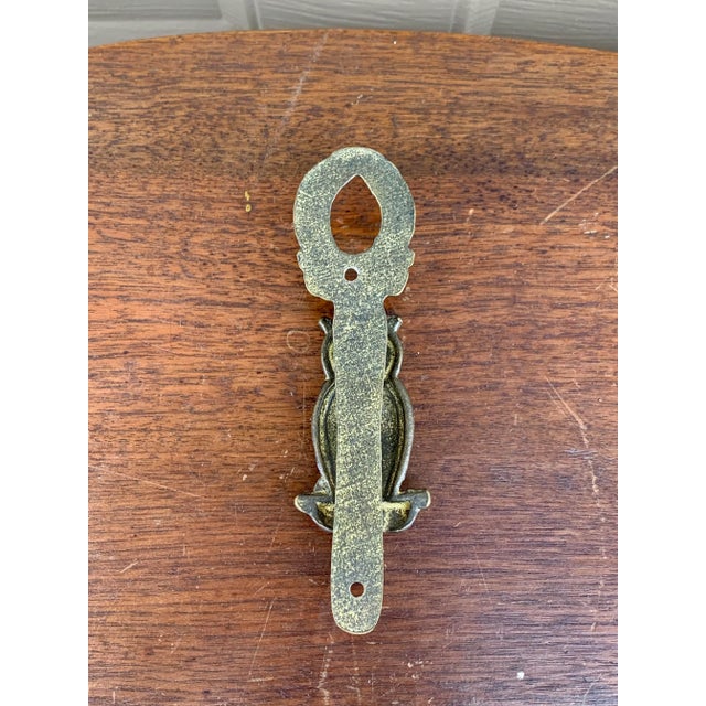 Mid-Century English Cast Brass Owl Door Knocker For Sale - Image 9 of 9
