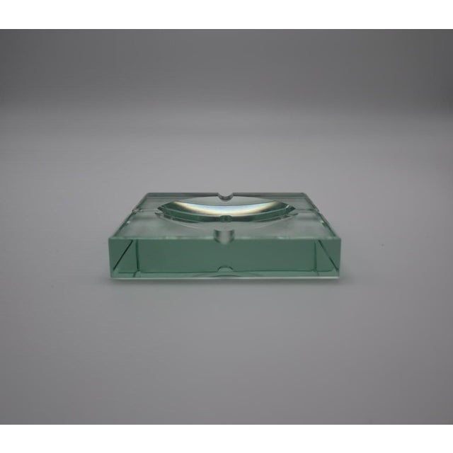 Mid-Century Modern Mid-Century Modern Green Crystal Ashtray from Fontana Arte, Italy, 1960s For Sale - Image 3 of 6