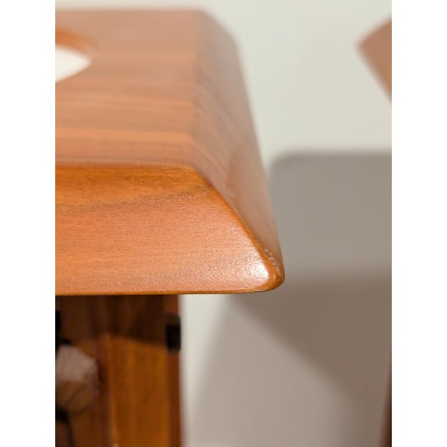 Brown Vintage Japanese Shoji Screen Table Desk Lamp - a Pair For Sale - Image 8 of 12