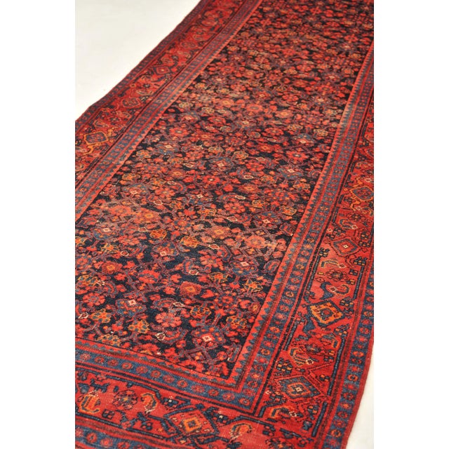 Textile Vintage Fruit Punch, Charcoal & Indigo Runner Rug , 4.2 x 13.4 For Sale - Image 7 of 11