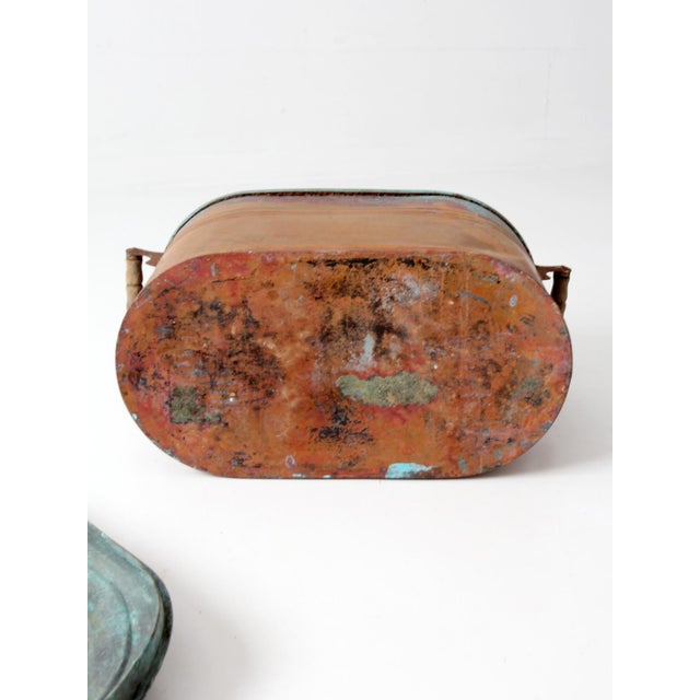 Antique Copper Wash Boiler With Lid For Sale - Image 15 of 17