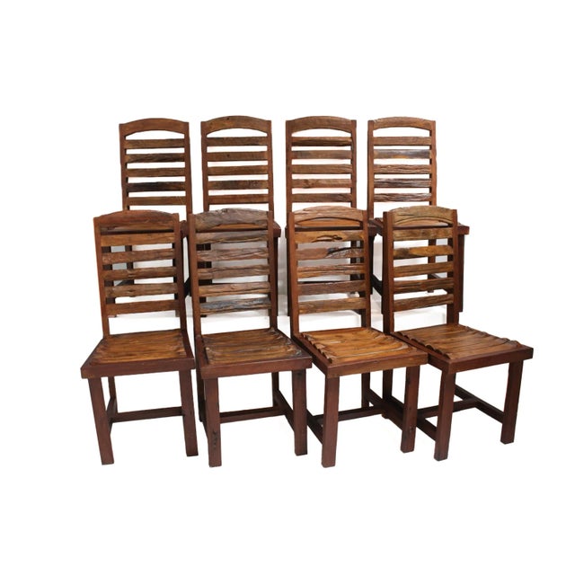 Farmhouse Solid Wood Chairs, Set of 8 For Sale - Image 11 of 11