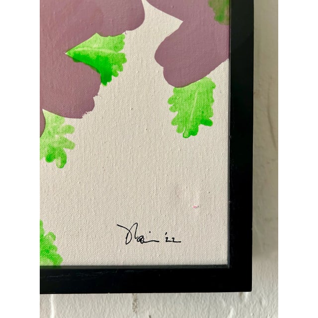 Metal Pop Art Poppies Acrylic on Canvas Signed by Artist For Sale - Image 7 of 9