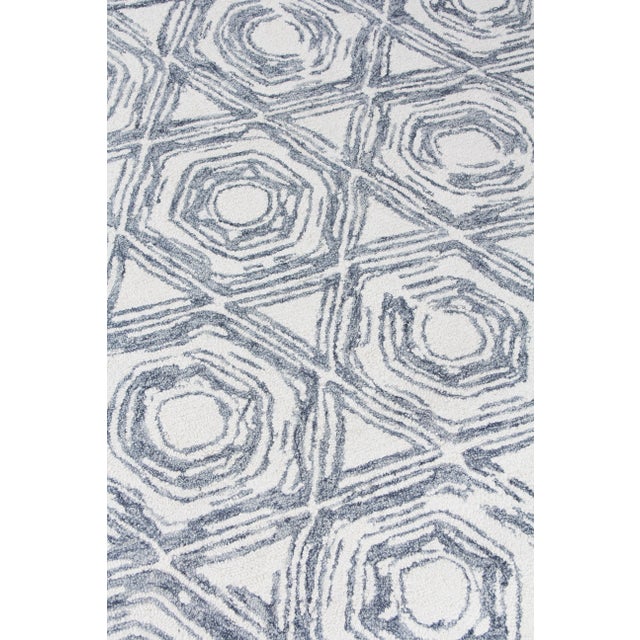 Exquisite Rugs Melbourne Hand Loom Wool & Cotton Dark Blue - 10'x14' For Sale In Los Angeles - Image 6 of 9