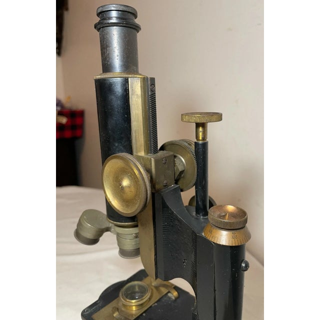 Share Rare Antique 1800's Solid Brass Mozstertz Lab Microscope Scientific Instrument For Sale In New York - Image 6 of 12