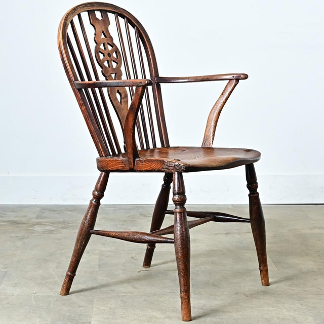 English 19th Century Elm Windsor Armchair For Sale - Image 9 of 12