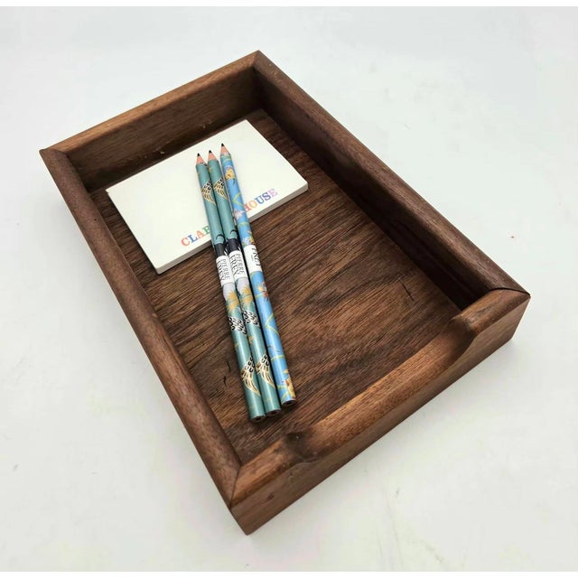 Mid 20th Century Walnut Wood Desktop Organizer Tray For Sale In Miami - Image 6 of 8
