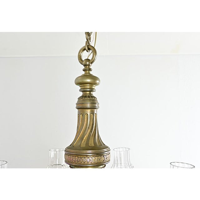 French 19th Century Bronze & Blown Glass Chandelier For Sale - Image 13 of 15