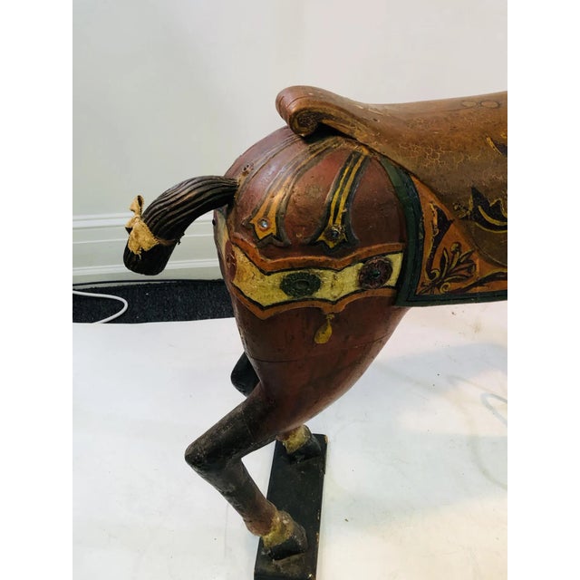 Wood Antique Carved Turn of the Century Carousel Horse For Sale - Image 7 of 11