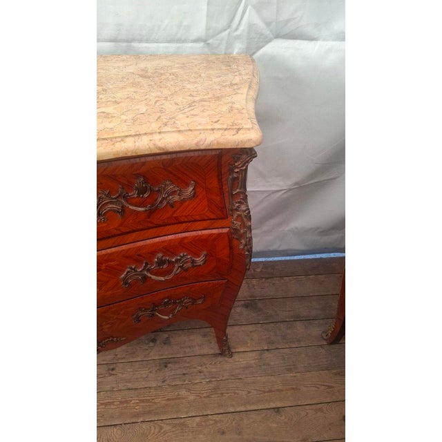 Louis XV Style Marquetry Chest of Drawers, 1959 For Sale - Image 3 of 10