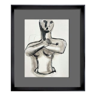 Henry Moore "Clasped Hands" Limited Edition Lithograph No. 5/250, Paris 1979, Custom Framed For Sale