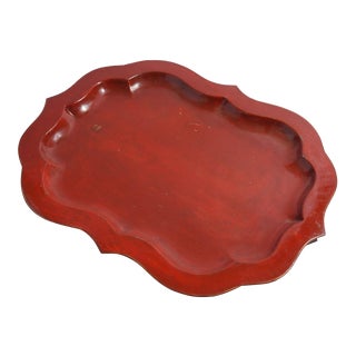 Painted English Chippendale Shaped Tole Tea Tray, C. 1835 For Sale