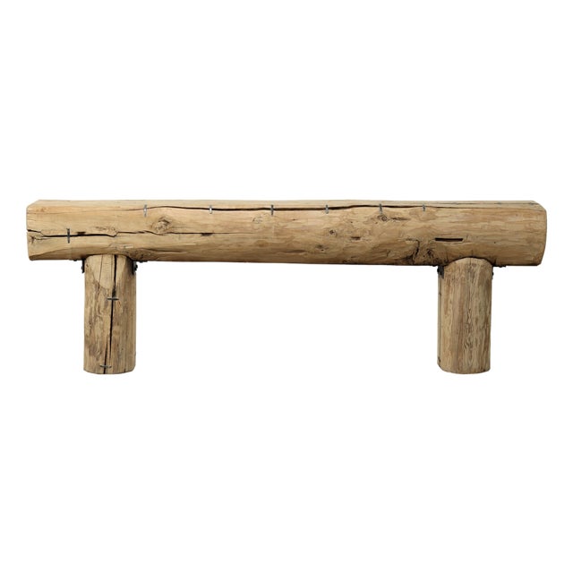 Vintage Console Table - Log - Weathered Natural Wood For Sale