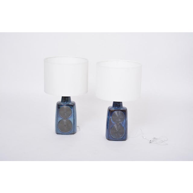 Einar Johansen Mid-Century Blue Model 3461 Table Lamps by Einar Johansen for Soholm, 1960s, Set of 2 For Sale - Image 4 of 16