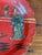 19th Century Red Papier Mache Wine Coaster With Scalloped Rim For Sale - Image 5 of 5