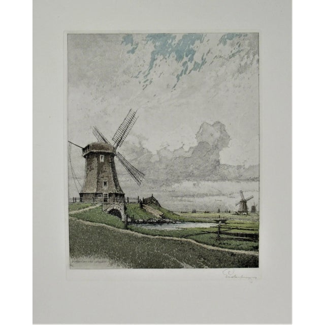Josef Eidenberger, Schermerthorn Windmuhle, Holland, Circa 1950 For Sale In San Francisco - Image 6 of 6