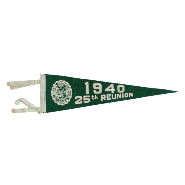 Vintage 1940 25th Reunion Dartmouth Felt Flag Pennant For Sale