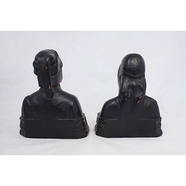1920s 1920s Armor Bronze Bust Bookends - a Pair For Sale - Image 5 of 7