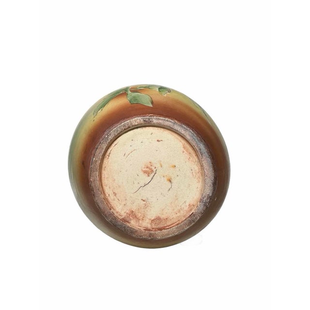 Ceramic Antique Japanese Large Floral Double-Handled Art Pottery Vase Nippon Style For Sale - Image 7 of 7