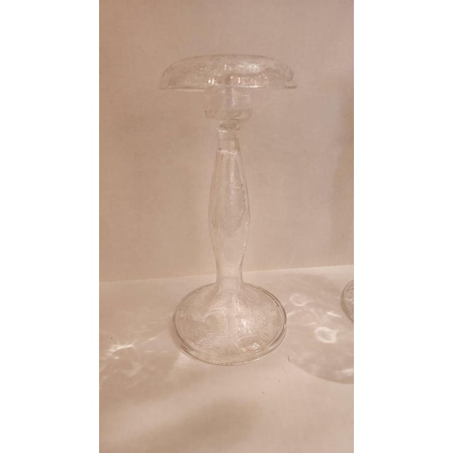 This listing features a pair of etched, and hand-blown glass centerpieces. Both have unique etchings that show the...