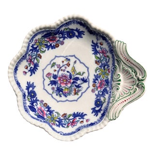 Antique Copeland Spode Shell Serving Dish in Blue and White for London Heal & Son For Sale
