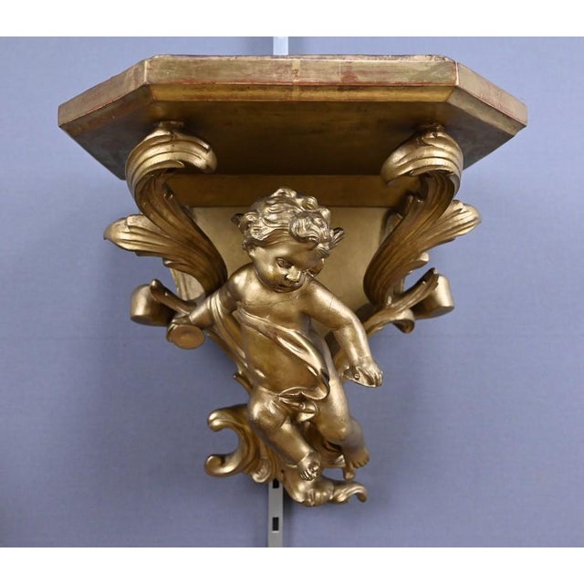 Wood Late 19th Century Gilt Wood Wall Sconces, Set of 2 For Sale - Image 7 of 18