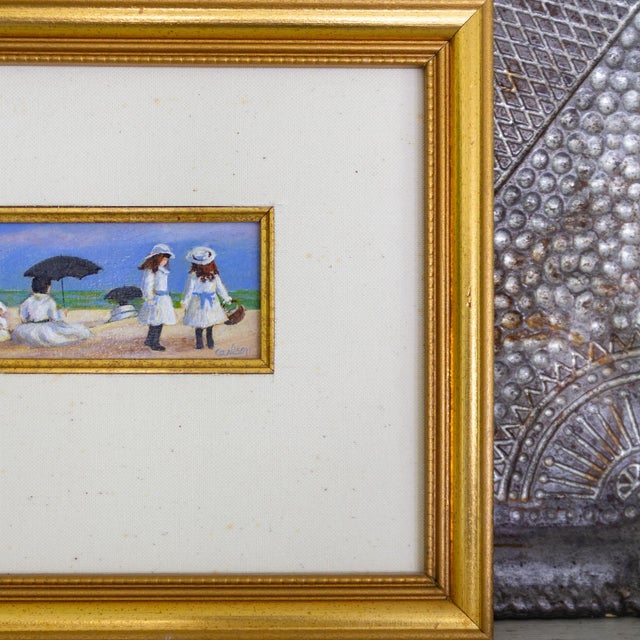 Sky Blue Miniature Framed Seaside Painting by Georgia Artist Sallie Carlson For Sale - Image 8 of 11