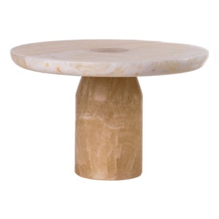 Yellow Onyx Marble Cake Stand For Sale