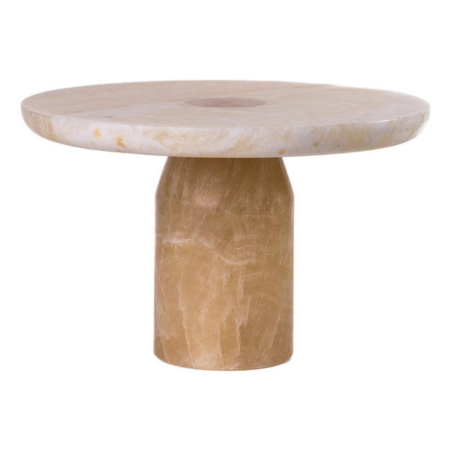 Yellow Onyx Marble Cake Stand For Sale