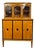Art Deco Salon Display Cabinet in Flamed Birch Veneer, 1910 For Sale