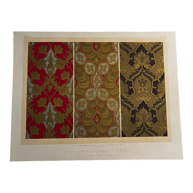 Antique 1862 Chromolithograph Gold Tissues Print For Sale