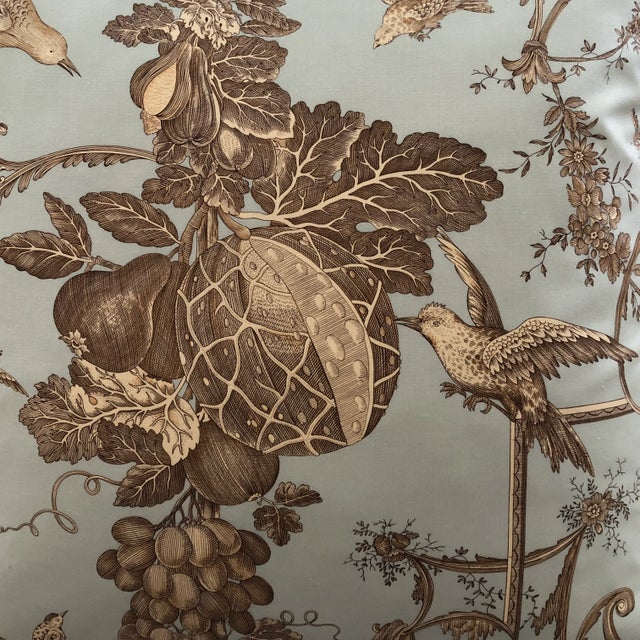 Vintage Brunschwig & Fils Kininvie Toile Euro Pillow With Down Feather Insert For Sale - Image 10 of 12