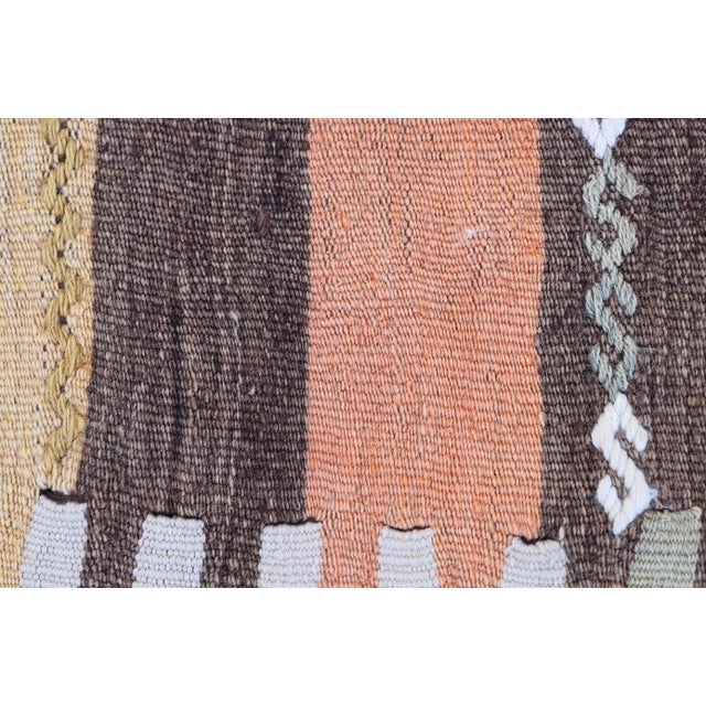 1970s Turkish Antique Striped Hand Knotted Kilim Rug For Sale In Sacramento - Image 6 of 11