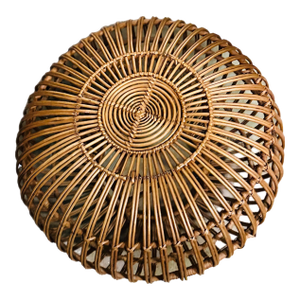 1960's Italian Woven Rattan Ottoman Attributed to Franco Albini