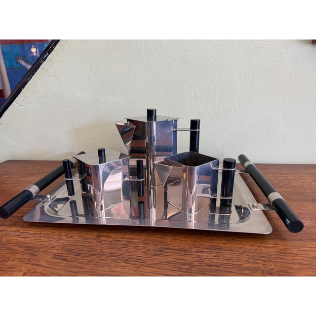 Contemporary 1980s Italian Four Piece Tea Set by Massimo Podesta for Montagnani For Sale - Image 3 of 14