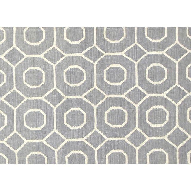 Contemporary Egyptian Kilim. Hand woven in modern designs with wool on cotton foundation in the Fustat region of the Nile...