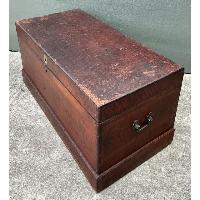 Vintage Cedar Lined Ships Trunk For Sale - Image 11 of 12