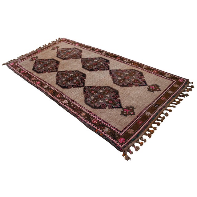 Authentic Vintage Turkish Rug: Camel Wool Large Runner With Natural Dyes For Sale - Image 6 of 12