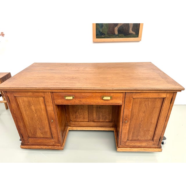 Double-Sided Oak Shop Counter, 1890s For Sale - Image 10 of 18