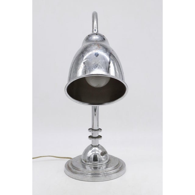 Vintage Chrome Gooseneck Table Lamp For Sale - Image 4 of 9