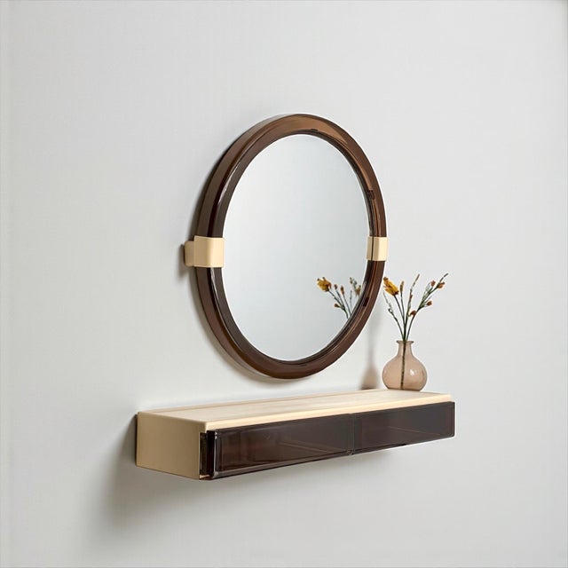 French Space Age Wall Mirror with Shelf and Drawers from Allibert, 1970s, Set of 2 For Sale - Image 12 of 13