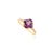 Art Deco VRJewels 14k Yellow Gold Clover Amethyst Diamond Cocktail Ring Size 7 For Sale - Image 3 of 14