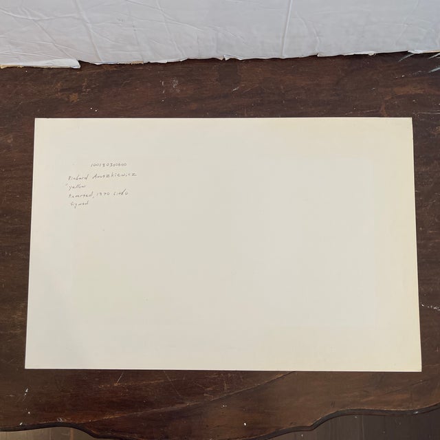 Richard Anuszkiewicz Authentic 1970 Pencil Signed Richard Anuszkiewicz Op Art Lithograph “ Yellow Reversed For Sale - Image 4 of 4