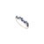 Minimalism Baguette Blue Sapphire & Diamond Geometric Half Eternity Band Size 7 in 14k Gold For Sale - Image 3 of 13