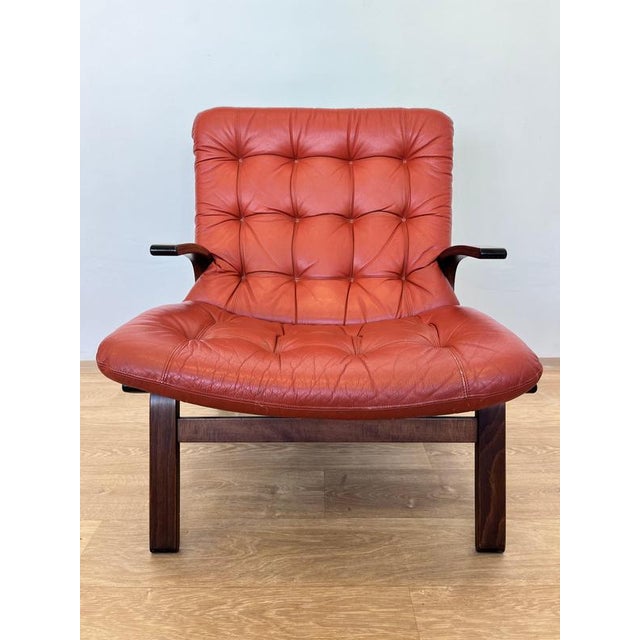 Mid-Century Danish Bentwood and Leather Armchair attributed to Farstrup, 1970s For Sale - Image 3 of 8