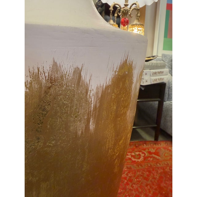 Tall Plaster and Sculpting Material Vessel/ Urn For Sale - Image 4 of 10