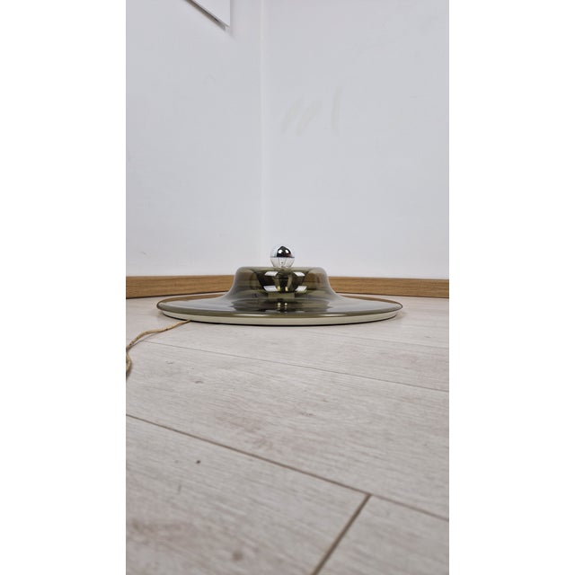 Black Glass Ceiling Light by Pierre Cardin for Venini, 1990s For Sale - Image 8 of 15